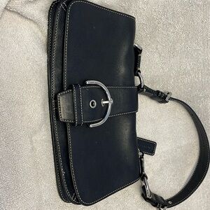 Black leather coach bag